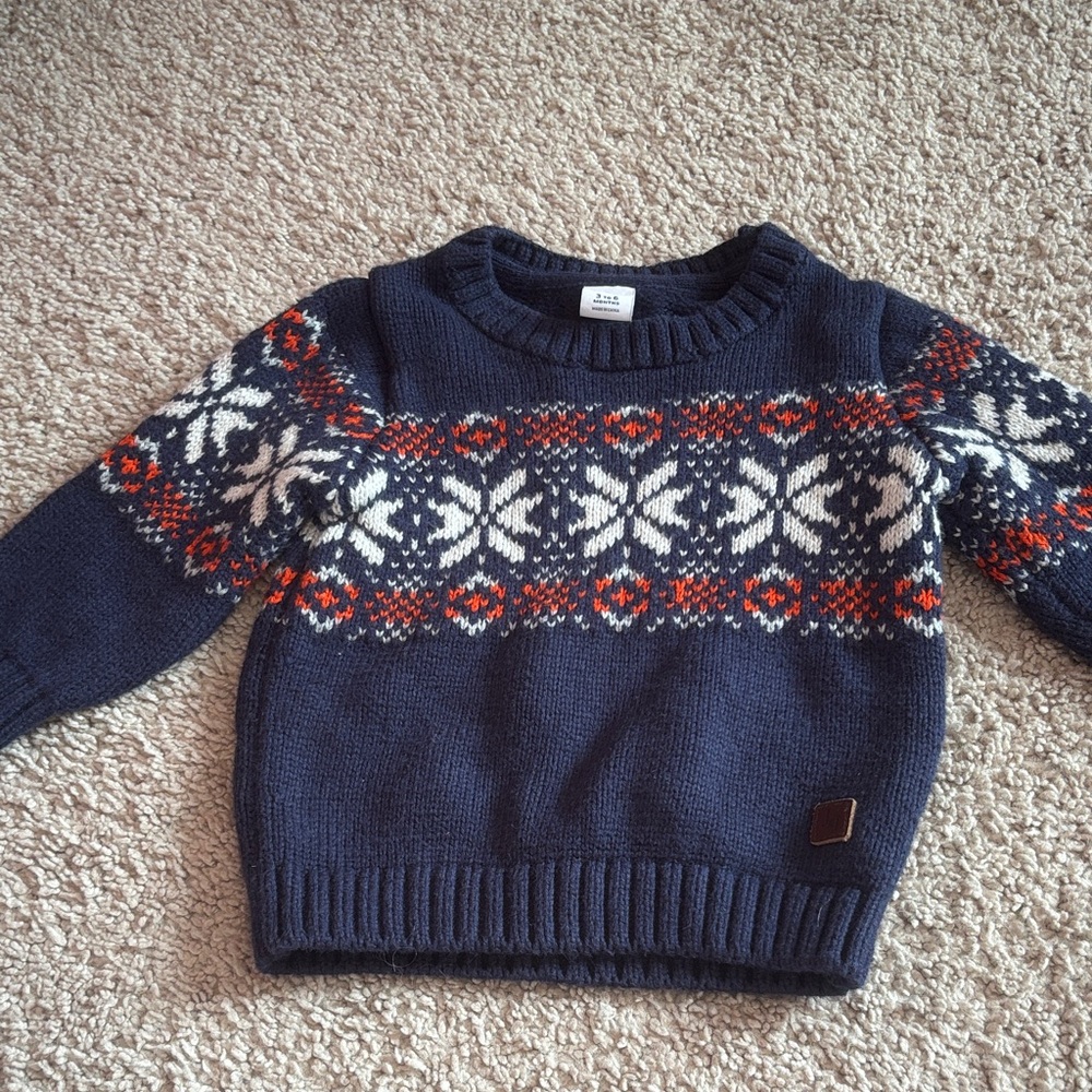 Janie and Jack Navy Knit Sweater